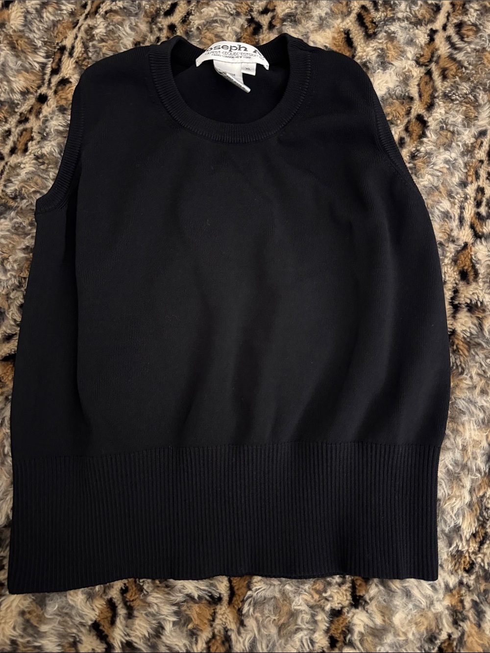 Joseph Black Crewneck Sleeveless Knit Top
